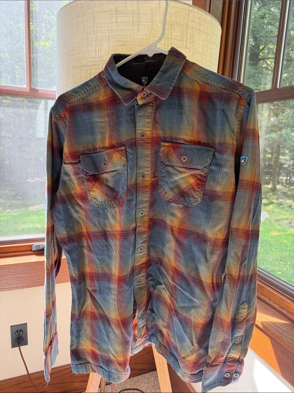 Kuhl Men's Blue and Red Plaid Button-Down Shirt
